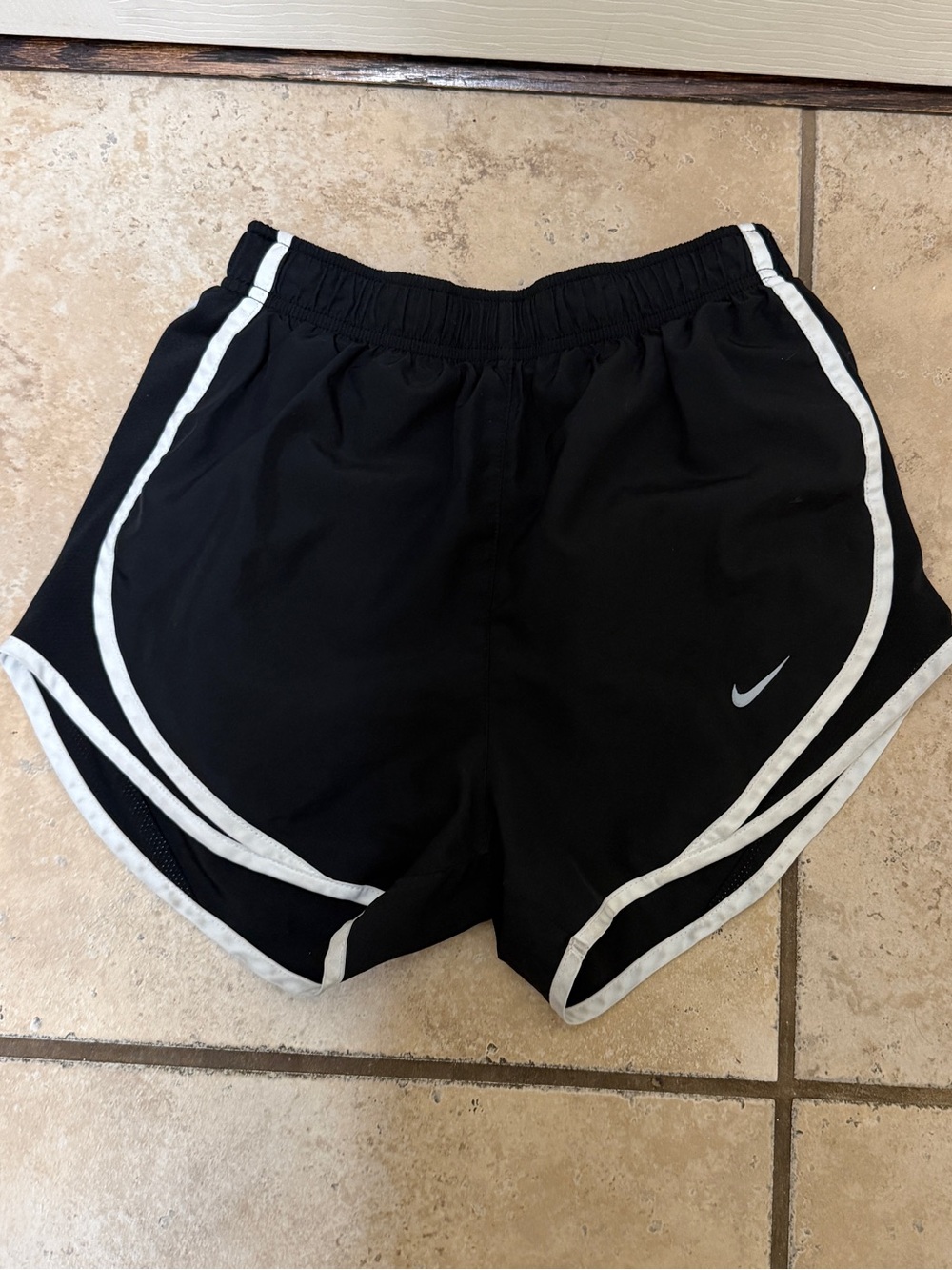 Nike Tempo Women's Black Running Shorts with White Trim XS